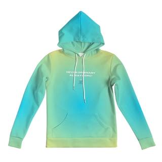 Ombre Lime Blue Women's Hoodie