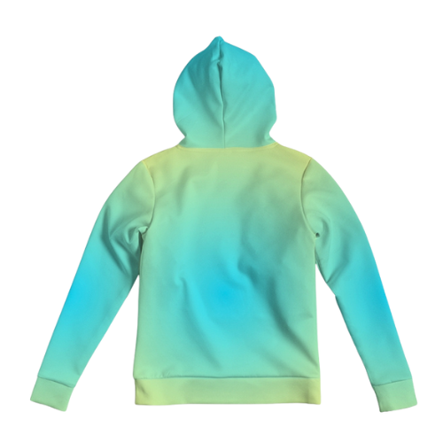 Ombre Lime Blue Women's Hoodie