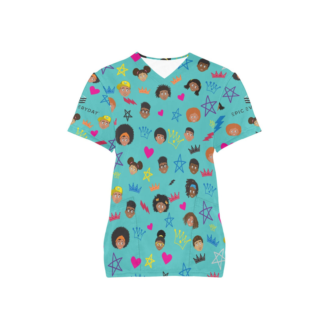 V Neck Scrub Top