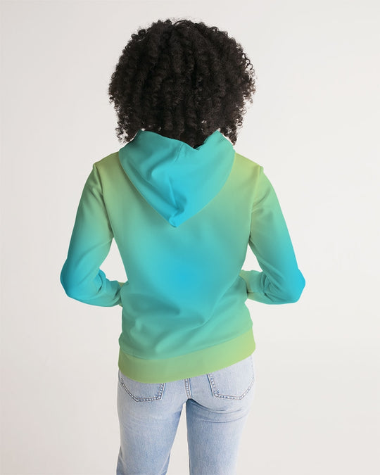 Ombre Lime Blue Women's Hoodie