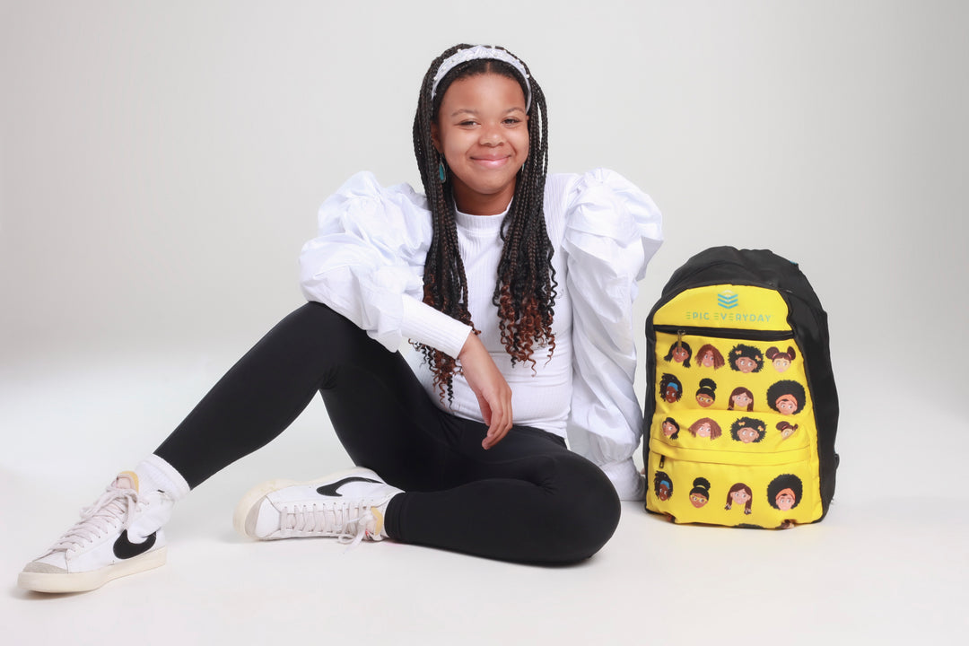 Yellow Backpack with EPIC Everyday Girl Characters