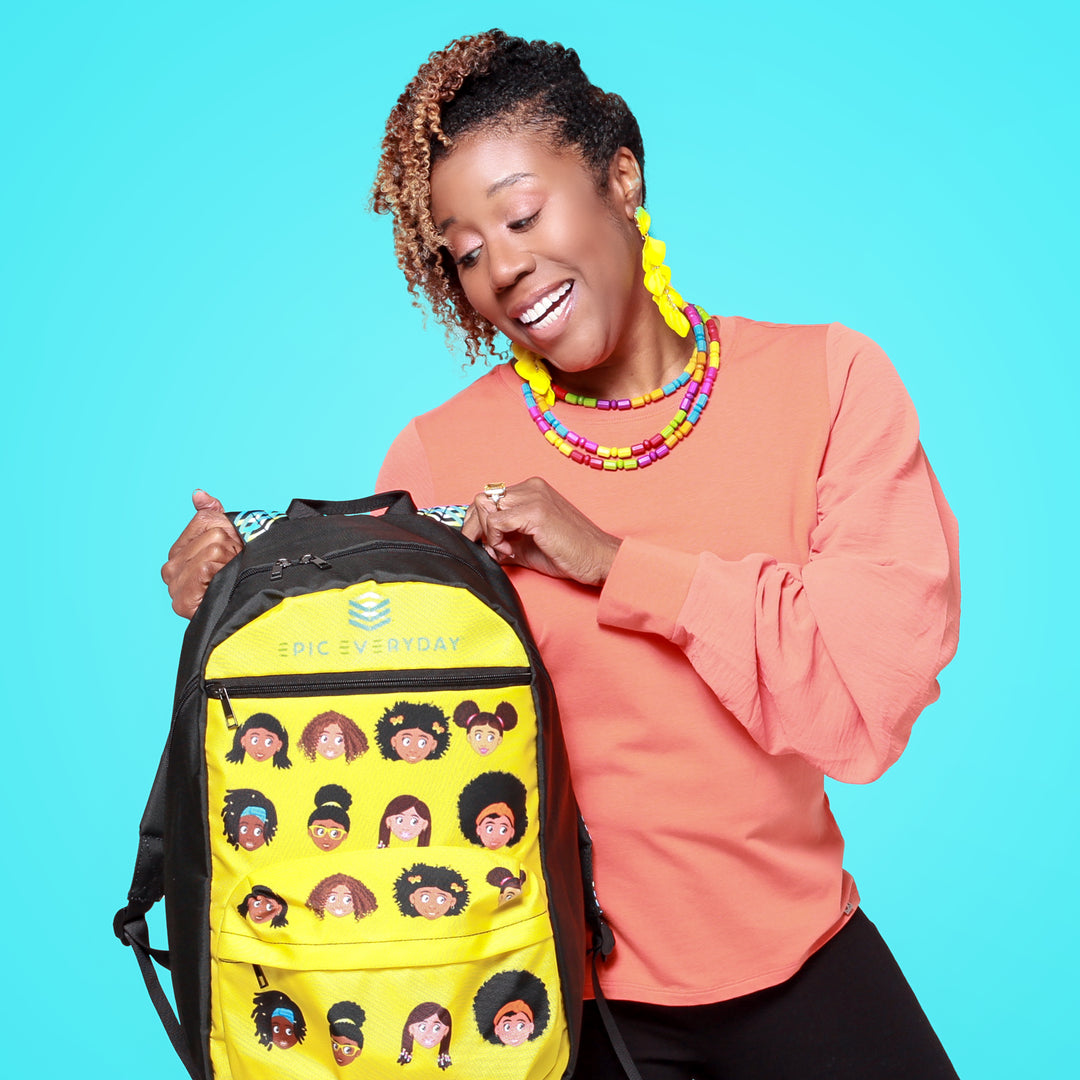 Yellow Backpack with EPIC Everyday Girl Characters