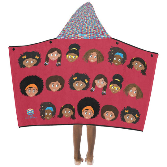 Red Girls Hooded Towels
