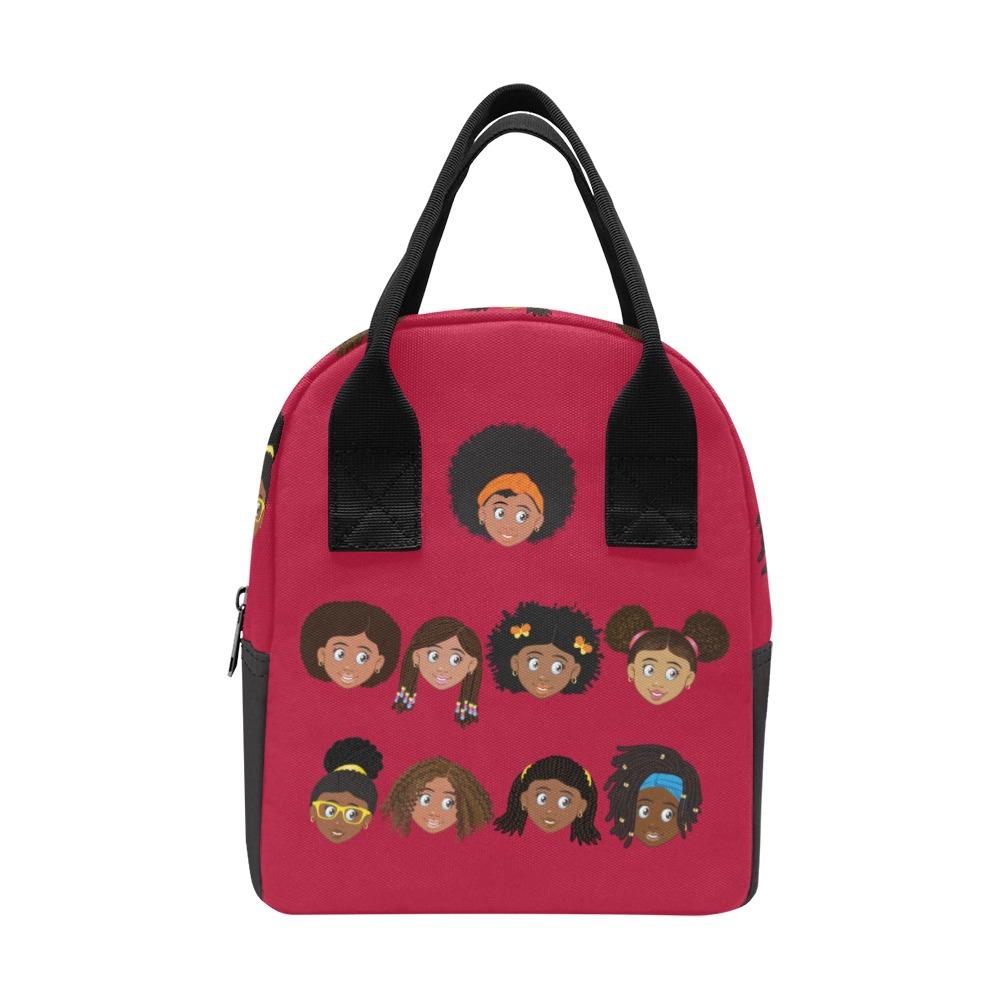 Red Girls Top Zip Lunch Bag