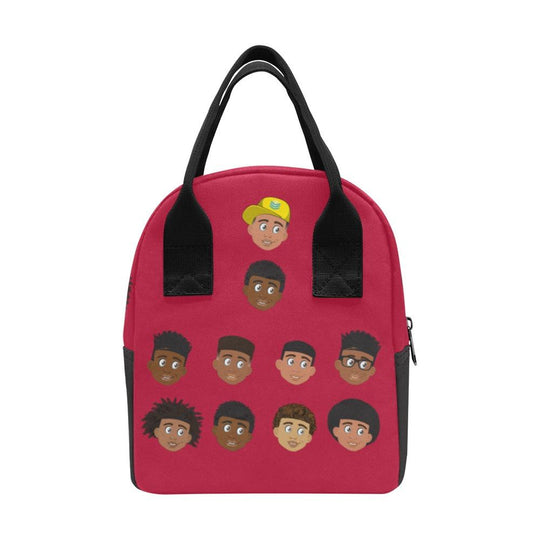 Red Boys Top Zip Lunch Bag