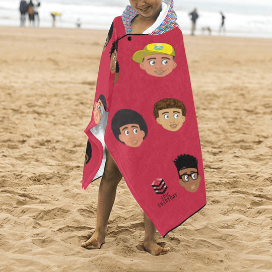 Red Boys Hooded Towels